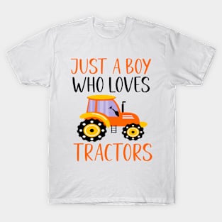 Funny Just a Boy who Loves Tractors T-Shirt